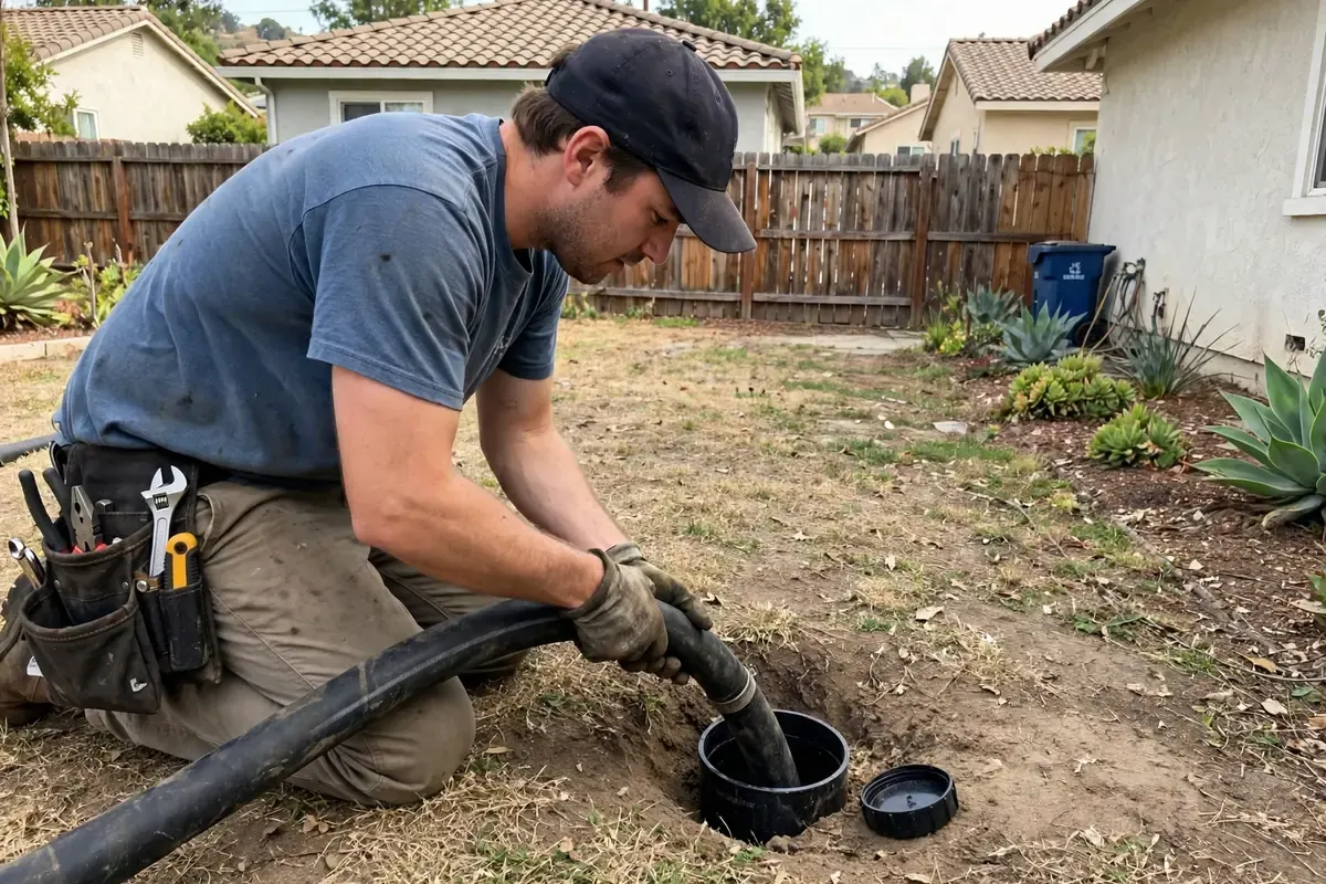 Hydro jetting clearing an aging sewer line in El Monte CA